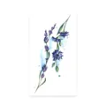 Temporary watercolor flower tattoo sticker, blue purple floral body art variant design. - K-557