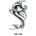 Waterproof temporary tattoo sticker with unique biomechanical eye design for arm and body art. - HB-168