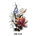 Waterproof temporary tattoo sticker for men and women, colorful lotus flower and dragonfly design. - HB-314 / 210*148mm