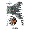 Fierce tiger temporary tattoo sticker sheet, wild animal claw design body art for men and women. - HB-704 / 210*148mm