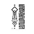 Waterproof geometric temporary tattoo sticker black line body art transfer design sheet - Multi-Layer Diamond Style (K-071)
