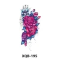 Waterproof temporary tattoo sticker featuring red roses and mandala eye design for body art. - XQB-195 / 210x114mm