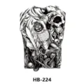 Waterproof temporary half arm tattoo sticker fierce warrior skull black and white body art - HB-224 / 210*148mm