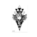 Geometric skull heart temporary tattoo sticker waterproof long lasting body art design. - Gothic Heart Style (K-072)