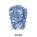 Herbal juice half arm tattoo sticker waterproof blue dragon design variant SKU GZ-853. - GZ-853