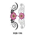 Waterproof temporary tattoo sticker featuring pink lotus and black tribal swirl body art. - XQB-196 / 210x114mm