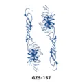 Adesivo per tatuaggio temporaneo al succo d'erba fiore blu design botanico arte del corpo variante - GZS-157