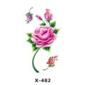 Joli autocollant de tatouage temporaire de rose rose design frais pour art corporel bras - X-482