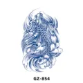 Herbal juice half-arm temporary tattoo sticker featuring traditional Japanese koi fish design. - GZ-854
