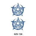 Adesivo per tatuaggio temporaneo al succo vegetale con pentagramma mistico e luna crescente. - GZS-158
