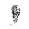 Black and white skull rose temporary tattoo sticker waterproof body art waterproof design - Skull Rose Style (K-075)