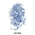 Herbal juice semi-sleeve tattoo sticker featuring koi fish and lotus design waterproof body art. - GZ-856