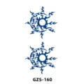Adesivo per tatuaggio temporaneo alle erbe, design totem sole luna blu, body art di lunga durata. - GZS-160