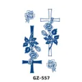 Autocollant de tatouage temporaire aux motifs de roses et de croix gothiques. - GZ-557 / 180X110MM
