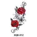 Temporäres Tattoo mit roten Rosen und weißen Lilien für Arm Kunst, stilvoller Körperschmuck. - 210x114mm / XQB-012