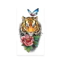 Autocollant de tatouage temporaire imperméable avec tigre, pivoine et papillon. - Tigre Pivoine Papillon (K-561)