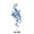 Herbal juice temporary tattoo sticker featuring flower and moon design, waterproof body art. - GZ-859