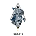 Temporäres Tattoo Aufkleber geometrisches Dreieck Pfingstrose Blume wasserdicht Körperkunst Art - 210x114mm / XQB-013