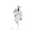 Temporary tattoo sticker snake dagger floral design waterproof black body art variant K-077 - Snake Dagger Style (K-077)