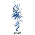 Herbal juice half-arm temporary tattoo sticker with floral and moon design for daily style. - GZ-860