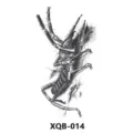 Temporäres Tattoo-Aufkleber mit realistischem schwarz-weißen Insekten-Skizzen-Design. - 210x114mm / XQB-014
