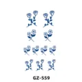 Autocollant de tatouage temporaire semi-permanent à base de plantes fleurs bleues art - GZ-559 / 180X110MM