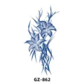 Blue Lily Herbal Juice Tattoo Sticker Waterproof Semi-Permanent Body Art Floral GZ-862 - GZ-862