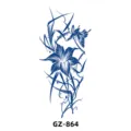 Blue Botanical Butterfly Temporary Tattoo Sticker Waterproof Half Arm Body Art Design - GZ-864