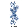 Herbal juice blue butterfly tattoo sticker half arm temporary waterproof floral body art transfer - GZ-866