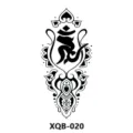 Temporäres Tattoo Aufkleber Variante XQB-020 Schwarzes Blumen Stammes Design Kunst - 210x114mm / XQB-020