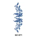 Herbal juice temporary tattoo sticker, blue floral butterfly arm body art, waterproof design. - GZ-871