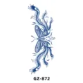 Herbal juice temporary tattoo sticker with blue peacock feather design, waterproof body art. - GZ-872