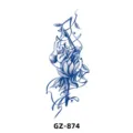 Herbal juice temporary tattoo half arm waterproof lotus dancer sticker blue floral body art design - GZ-874