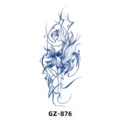 Herbal juice temporary tattoo sticker, blue floral dancer design, waterproof arm body art. - GZ-876