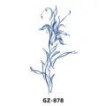 Herbal juice temporary tattoo sticker waterproof blue lily flower art design for body art arm - GZ-878
