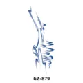 Herbal juice temporary tattoo sticker, blue abstract mountain landscape design, waterproof. - GZ-879