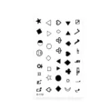 Hoja de pegatina de tatuaje temporal impermeable minimalista con varios símbolos geométricos lindos. - K-119 Póker e Iconos