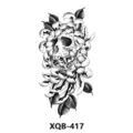 Pegatina de tatuaje temporal impermeable con diseño de calavera y flor de crisantemo. - Estilo Cráneo Crisantemo(XQB-417)