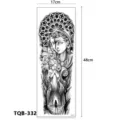 Groot tijdelijk tattoo-sticker voor de hele arm met gotische religieuze engel en bos, 17x48cm. - Madonna en Engel Religieuze Kunst (TQB-332) / 170x480mm