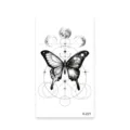 Celestial butterfly temporary tattoo sticker with moon phases and geometric design. - K-221
