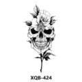 Pegatina de tatuaje temporal impermeable diseño de calavera rosa arte corporal - Estilo Cráneo Rosa(XQB-424)