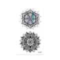 Mandala flower temporary tattoo sticker, waterproof geometric body art sticker design. - K-227