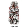 Adhesivo de tatuaje temporal impermeable lobo diseño sangriento para fiesta festival arte - Estilo Lobo de Cabezas Múltiples(XQB-426)