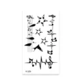 Temporary tattoo sticker black music note bird heart rhythm waterproof art design - K-229