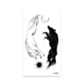Temporary tattoo sticker black white wolf sun moon sketch waterproof body art design sku - K-231