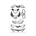 Waterproof temporary tattoo sticker sheet with angel wings and heart sketch design for daily art. - K-233