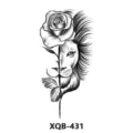Pegatina de tatuaje temporal impermeable león rosa blanco y negro para fiesta festival - Estilo Rosa León(XQB-431)