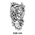 Adhesivo de tatuaje temporal león impermeable negro y blanco rugiente arte corporal - Estilo Hojas de León(XQB-434)