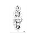 Geometric planet temporary tattoo sticker black line waterproof body art design sheet. - K-239