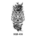 Pegatina de tatuaje temporal de lobo geométrico impermeable arte corporal de fiesta uso - Estilo Lobo Rosa Geométrica(XQB-436)